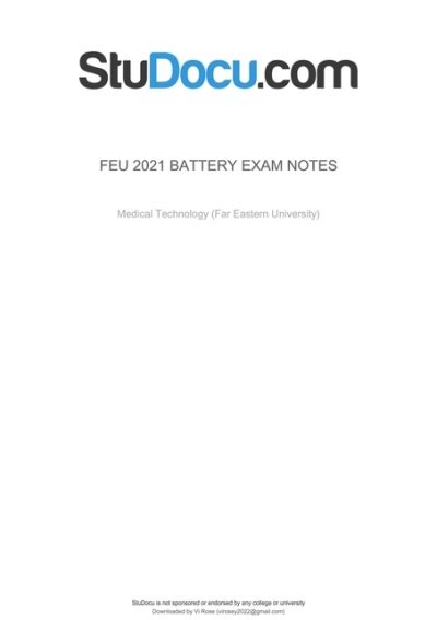 what is battery exam|FEU 2021 BATTERY EXAM NOTES .